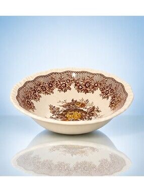 Mason’s England 1963 Cereal Bowl Ascot Brown Transferware Ironstone, 6.25x2”